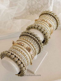 Jodhaa Luxury Kundan Bangle stack - SOKORA JEWELSJodhaa Luxury Kundan Bangle stackBANGLES