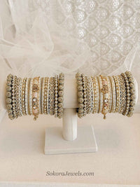 Jodhaa Luxury Kundan Bangle stack - SOKORA JEWELSJodhaa Luxury Kundan Bangle stackBANGLES