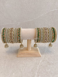 Julekha Bridal Bangle Set - Greens - SOKORA JEWELSJulekha Bridal Bangle Set - GreensBANGLES