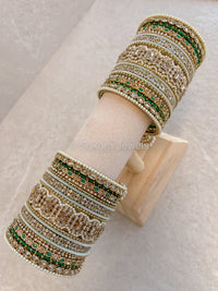 Julekha Bridal Bangle Set - Greens - SOKORA JEWELSJulekha Bridal Bangle Set - GreensBANGLES