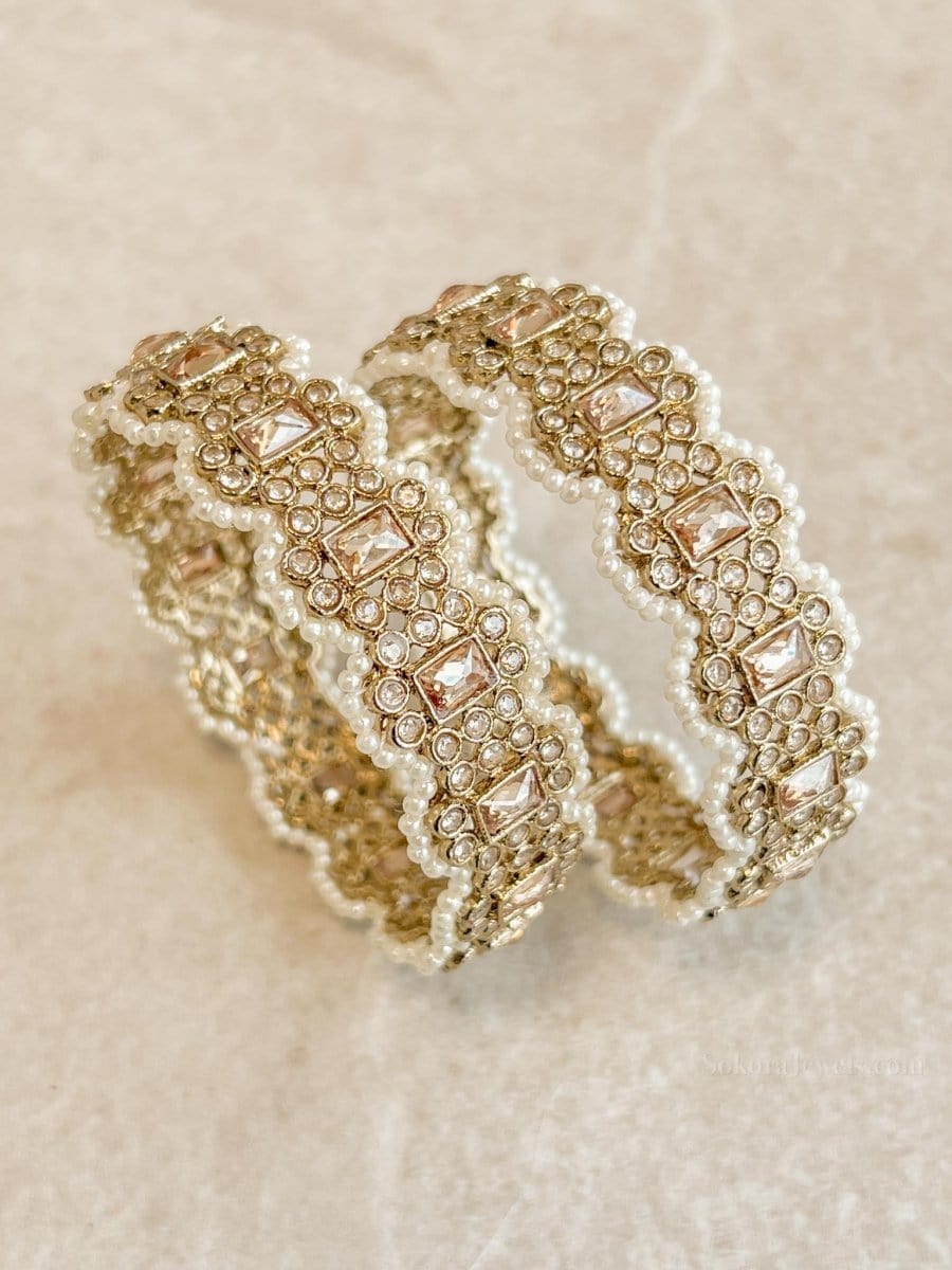 Julekha Thick Bangles - Champagne - SOKORA JEWELSJulekha Thick Bangles - ChampagneBANGLES