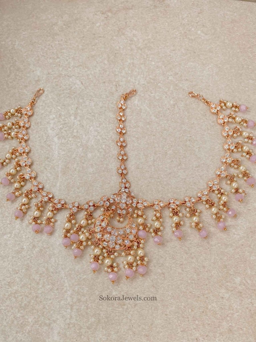 Julia RoseGold Mathapatti - Pink - SOKORA JEWELSJulia RoseGold Mathapatti - Pink