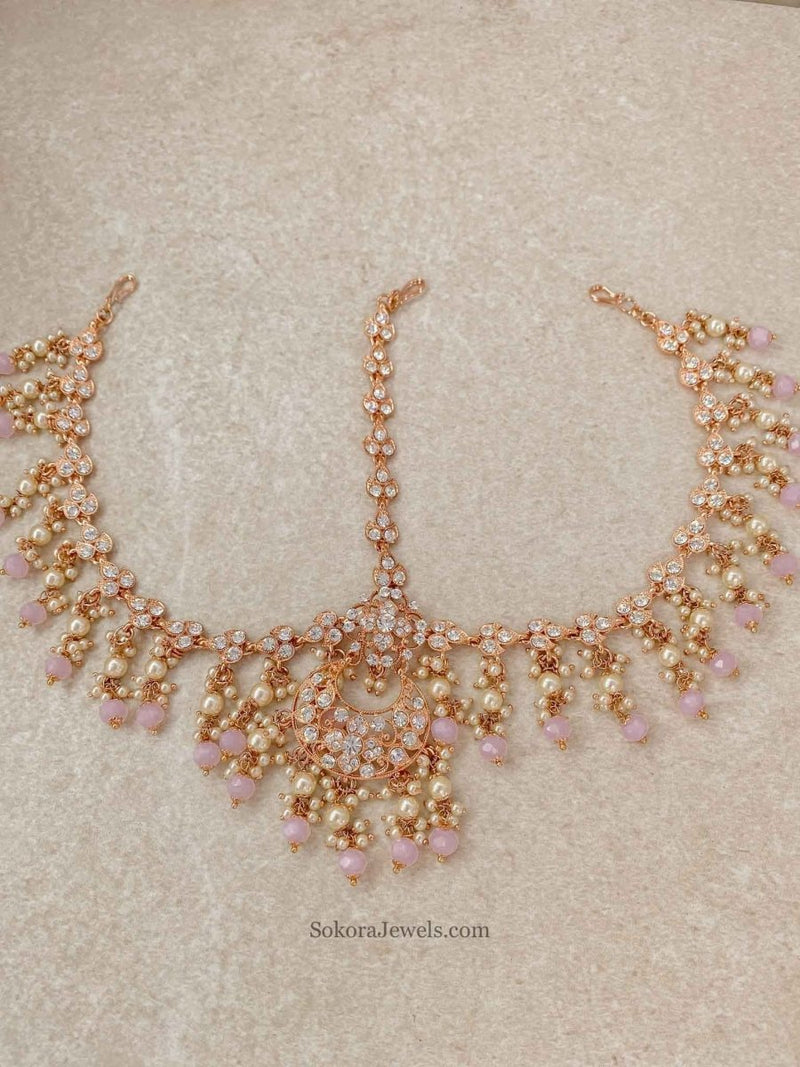 Julia RoseGold Mathapatti - Pink - SOKORA JEWELSJulia RoseGold Mathapatti - Pink