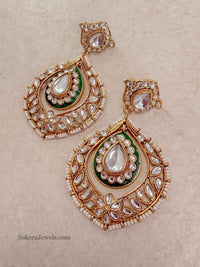 Kamlai Large Kundan Earrings - SOKORA JEWELSKamlai Large Kundan Earrings