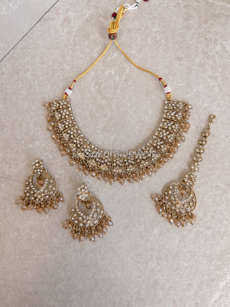 Karina Necklace Set - Champagne - SOKORA JEWELSKarina Necklace Set - Champagne