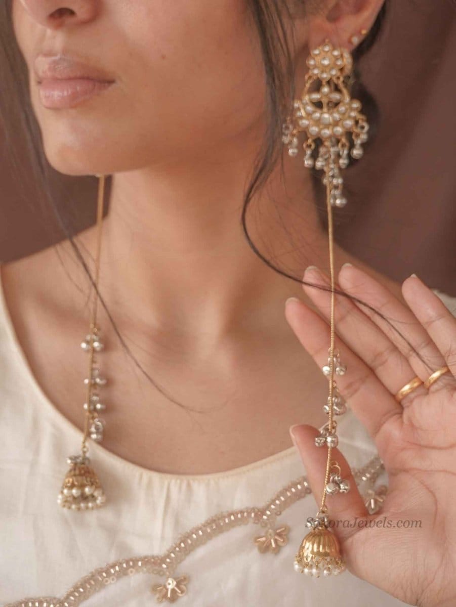 Kashmiri Long Shoulder Duster Earrings - SOKORA JEWELSKashmiri Long Shoulder Duster Earrings