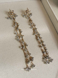 Kashmiri style Long Shoulder Duster Earrings - SOKORA JEWELSKashmiri style Long Shoulder Duster Earrings