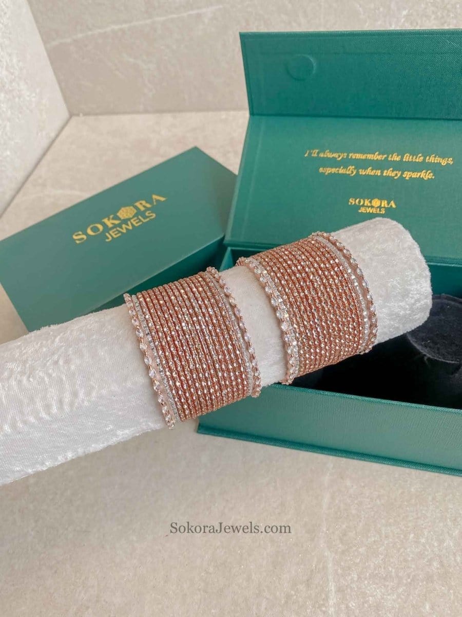 Katrina Rose Gold Block Set - 2 Colour Options - SOKORA JEWELSKatrina Rose Gold Block Set - 2 Colour OptionsBANGLES