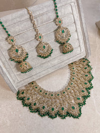 Kavita Bridal Necklace Set - Green - SOKORA JEWELSKavita Bridal Necklace Set - Green