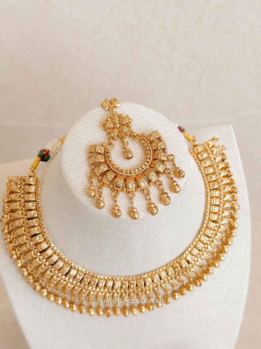 KAVYA Gold Tone Ghungroo Necklace Set - SOKORA JEWELSKAVYA Gold Tone Ghungroo Necklace SetNECKLACE SETS
