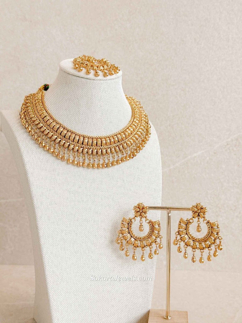 KAVYA Gold Tone Ghungroo Necklace Set - SOKORA JEWELSKAVYA Gold Tone Ghungroo Necklace SetNECKLACE SETS