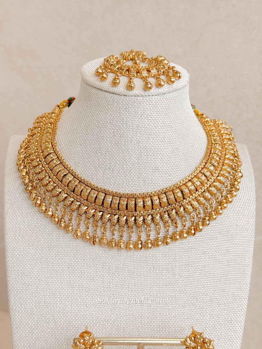 KAVYA Gold Tone Ghungroo Necklace Set - SOKORA JEWELSKAVYA Gold Tone Ghungroo Necklace SetNECKLACE SETS