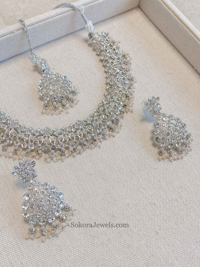 Khadija Silver Necklace Sets - SOKORA JEWELSKhadija Silver Necklace Sets