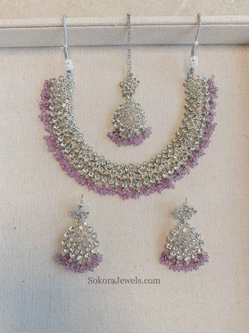 Khadija Silver Necklace Sets - SOKORA JEWELSKhadija Silver Necklace Sets