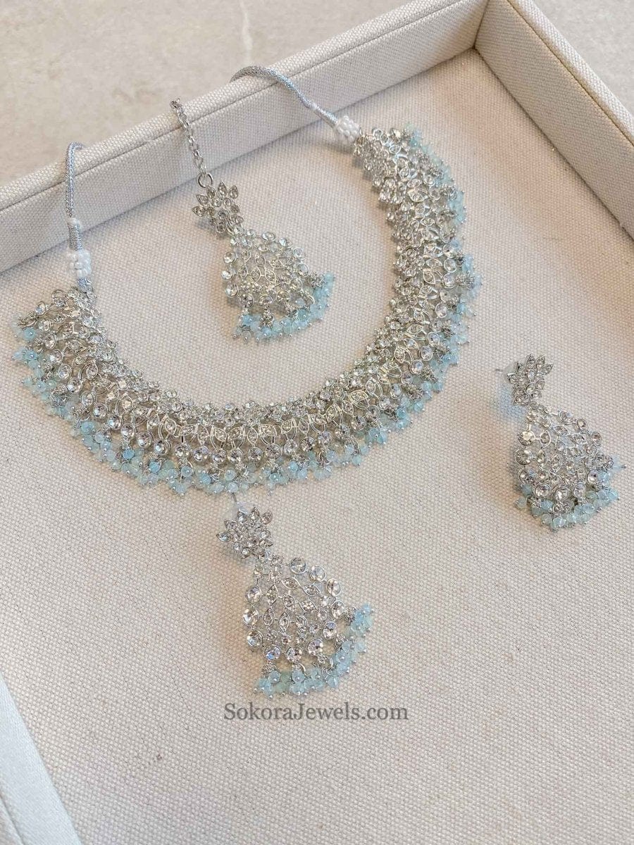 Khadija Silver Necklace Sets - SOKORA JEWELSKhadija Silver Necklace Sets
