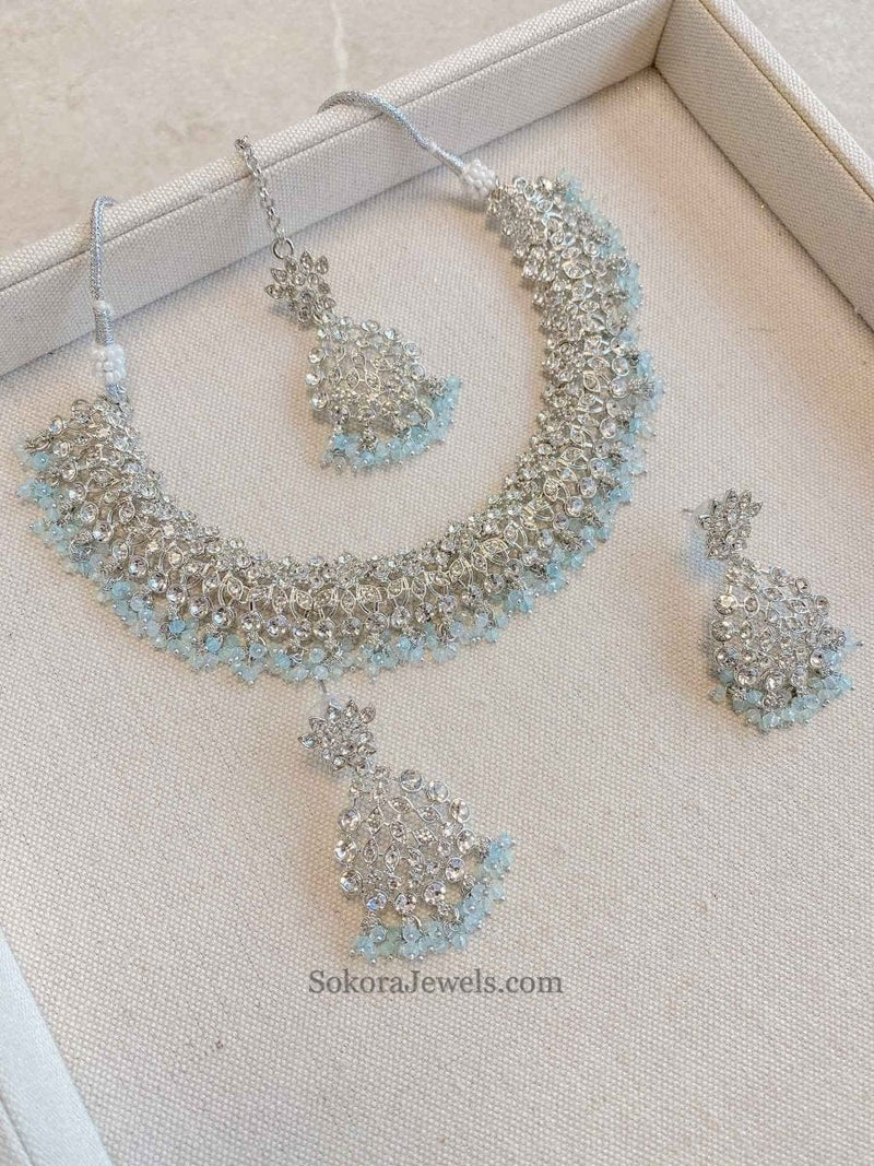 Khadija Silver Necklace Sets - SOKORA JEWELSKhadija Silver Necklace Sets