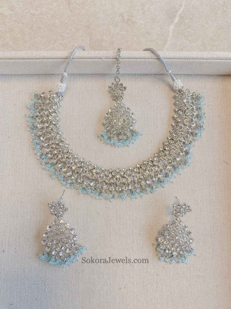 Khadija Silver Necklace Sets - SOKORA JEWELSKhadija Silver Necklace Sets