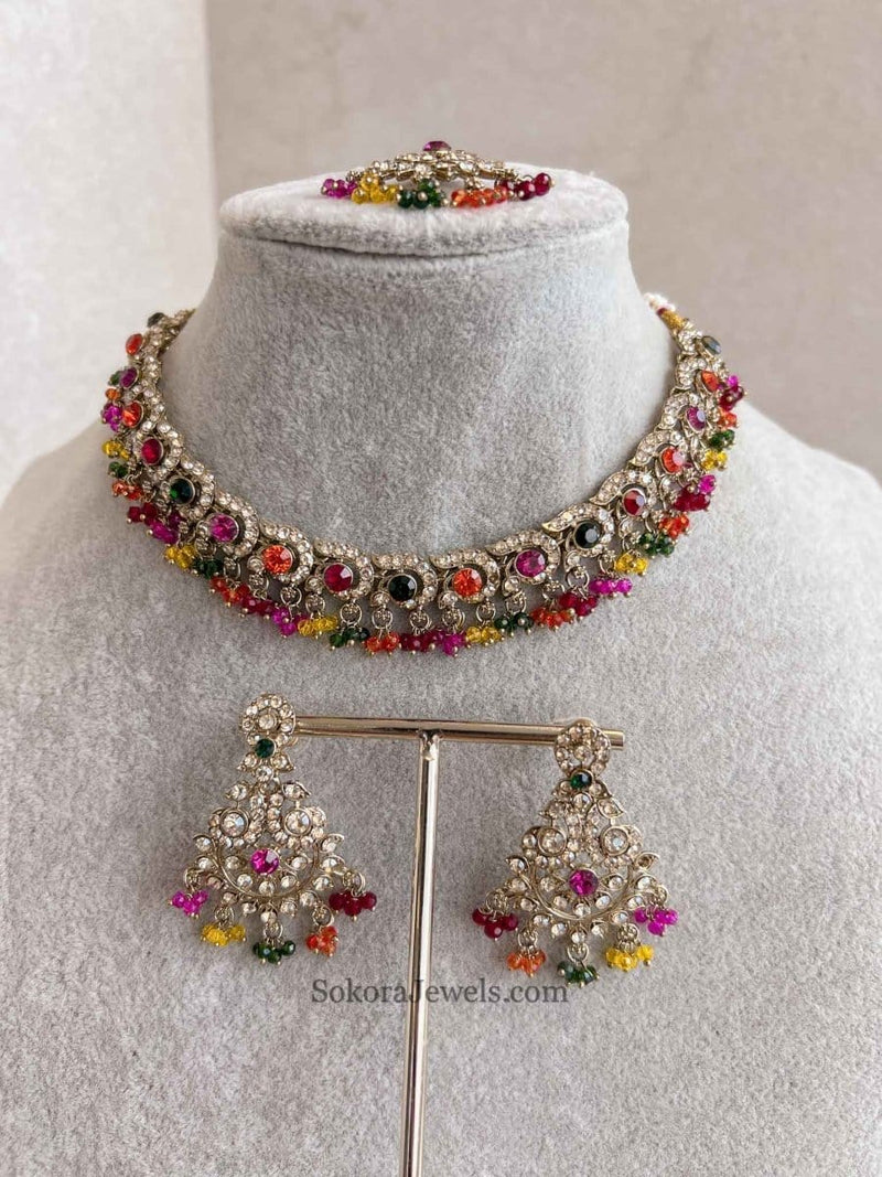 Kira Golden Necklace Sets - SOKORA JEWELSKira Golden Necklace Sets