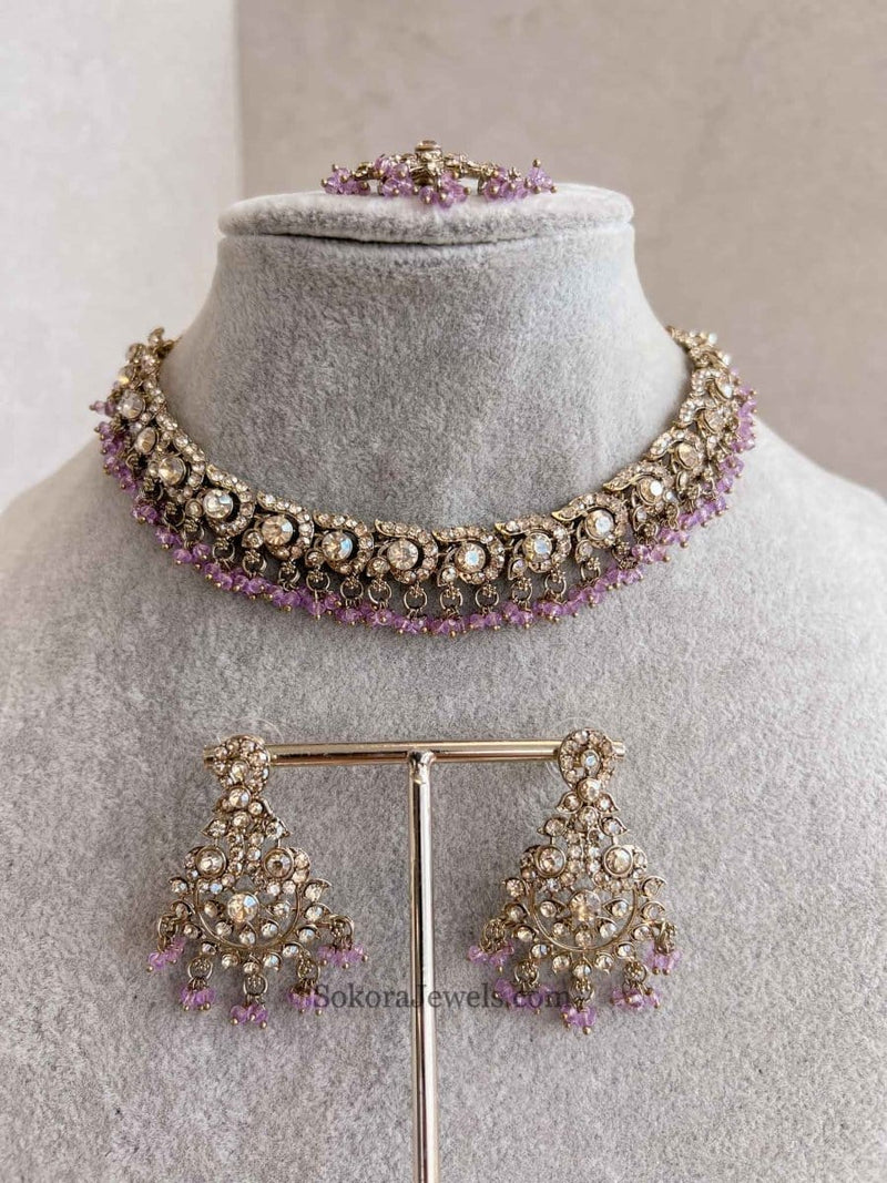 Kira Golden Necklace Sets - SOKORA JEWELSKira Golden Necklace Sets