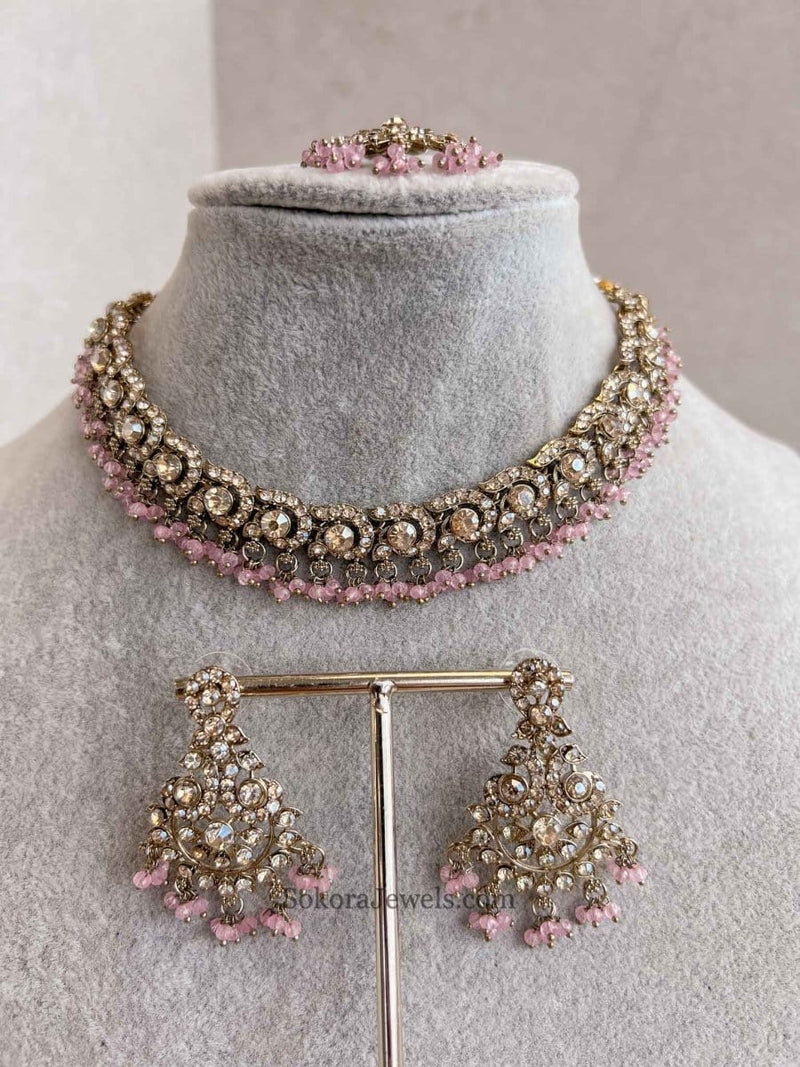 Kira Golden Necklace Sets - SOKORA JEWELSKira Golden Necklace Sets