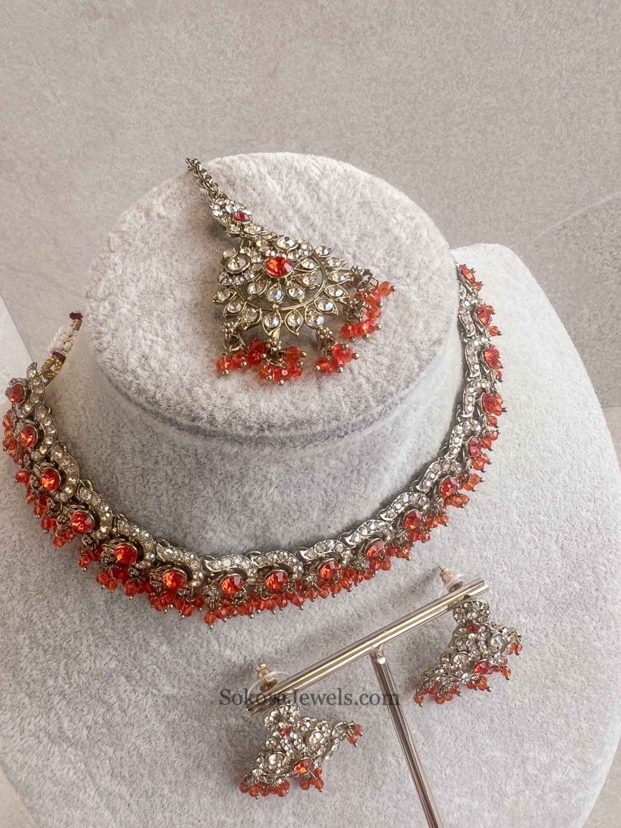 Kira Golden Necklace Sets - SOKORA JEWELSKira Golden Necklace Sets