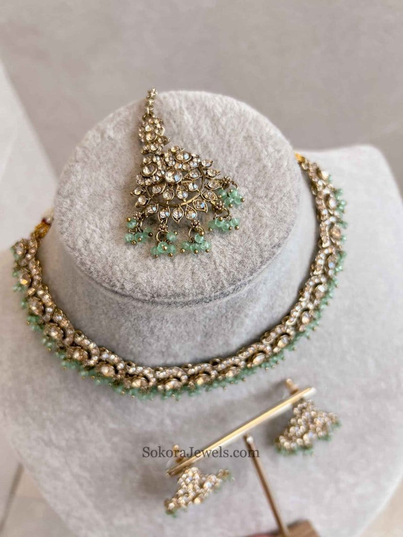 Kira Golden Necklace Sets - SOKORA JEWELSKira Golden Necklace Sets