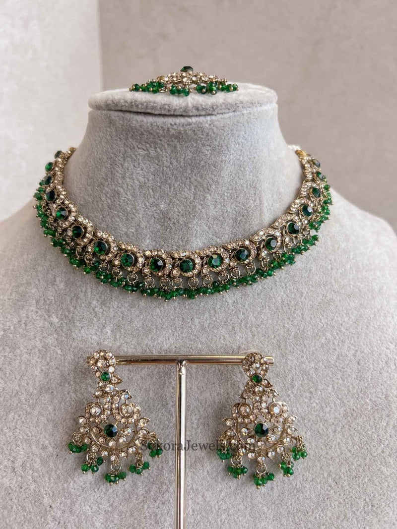 Kira Golden Necklace Sets - SOKORA JEWELSKira Golden Necklace Sets