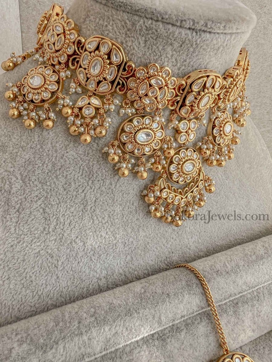 Kundan Bridal Choker Set - SOKORA JEWELSKundan Bridal Choker Set