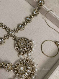 Kundan Bridal set with Headband - SOKORA JEWELSKundan Bridal set with Headband