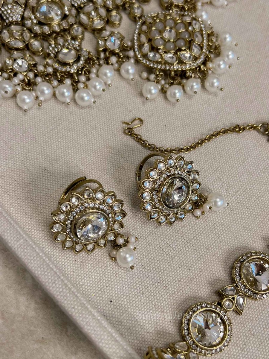 Kundan Bridal set with Headband - SOKORA JEWELSKundan Bridal set with Headband