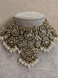 Kundan Bridal set with Headband - SOKORA JEWELSKundan Bridal set with Headband