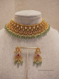 Kundan Choker set - Ruby & Green - SOKORA JEWELSKundan Choker set - Ruby & GreenNECKLACE SETS
