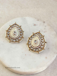 Kundan Drop Shape Earring Tops - SOKORA JEWELSKundan Drop Shape Earring Topsstuds and tops
