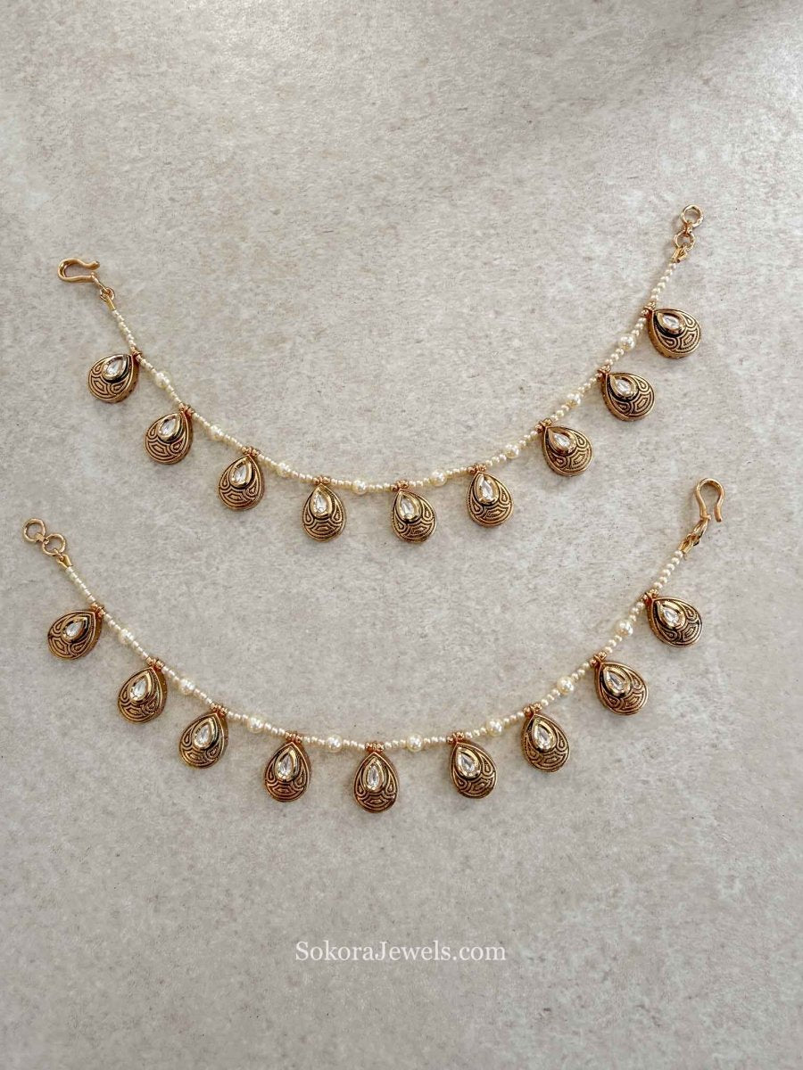 Kundan Earring Chains - SOKORA JEWELSKundan Earring ChainsEARRINGS