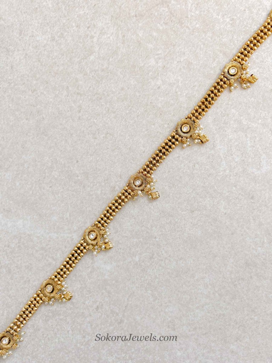 Kundan Gem Waist Chain - SOKORA JEWELSKundan Gem Waist Chain
