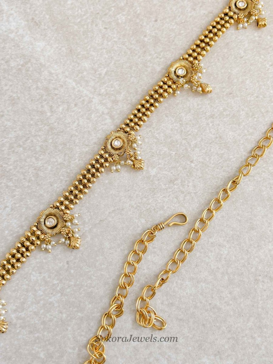 Kundan Gem Waist Chain - SOKORA JEWELSKundan Gem Waist Chain