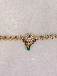 Kundan Headband - Green - SOKORA JEWELSKundan Headband - Green