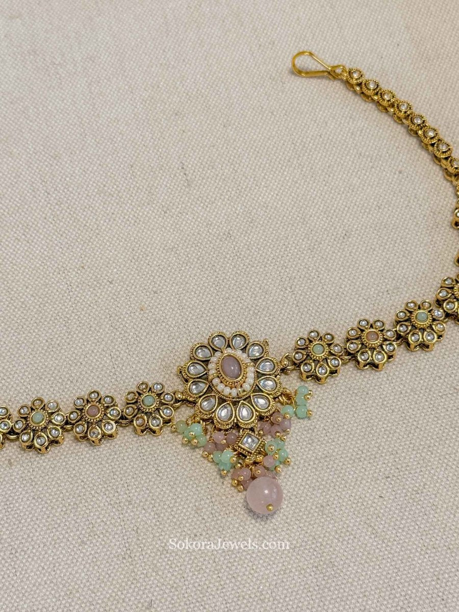 Kundan Headband - Pastel - SOKORA JEWELSKundan Headband - Pastel