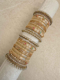Kundan Kada Bangle Set - 3 Colour Option - SOKORA JEWELSKundan Kada Bangle Set - 3 Colour OptionBANGLES