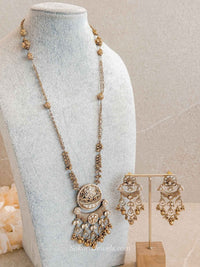 Kundan Mala with Earrings - SOKORA JEWELSKundan Mala with Earrings