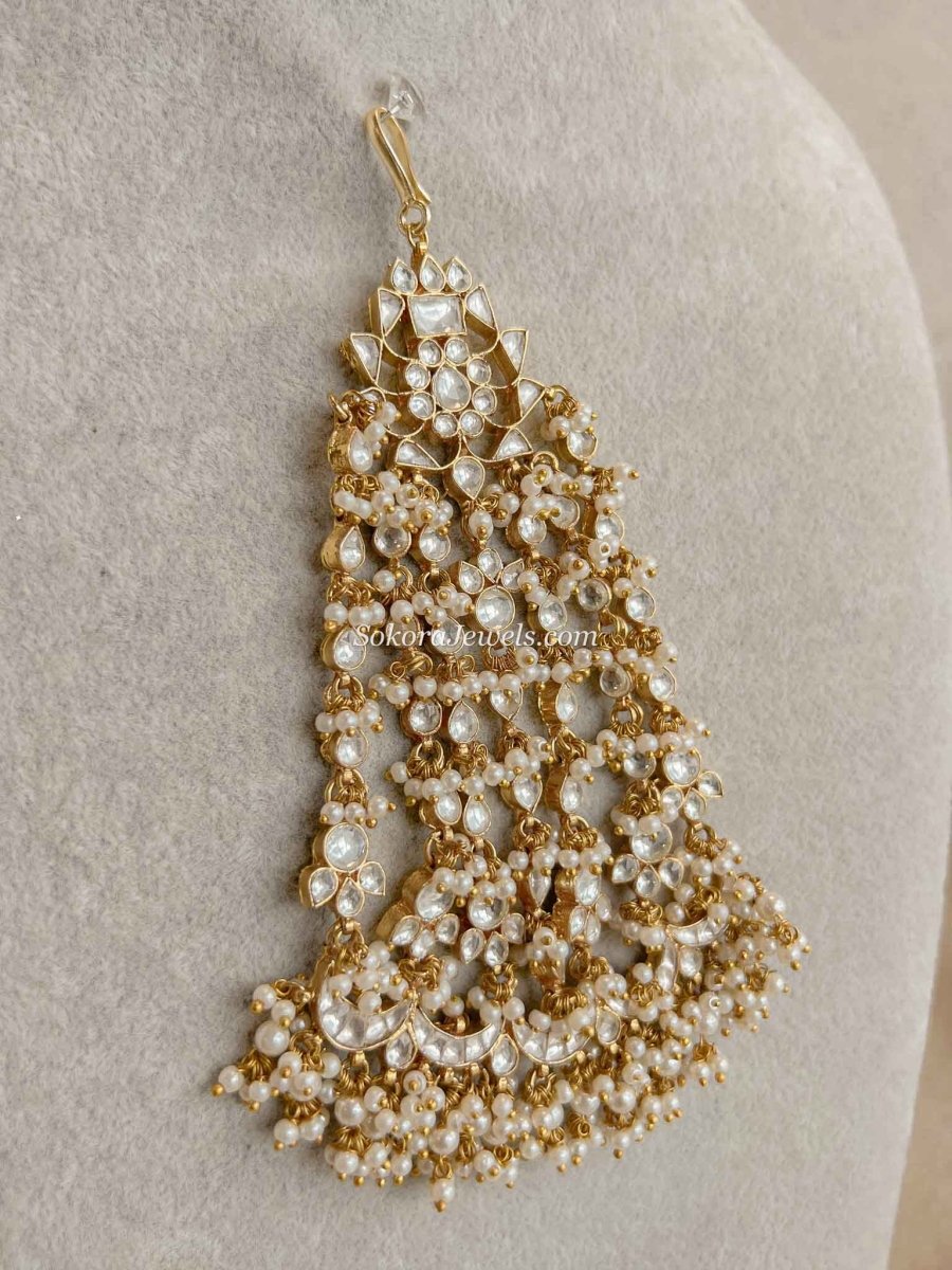 Kundan Mother Of Pearl Jhumar - SOKORA JEWELSKundan Mother Of Pearl Jhumar