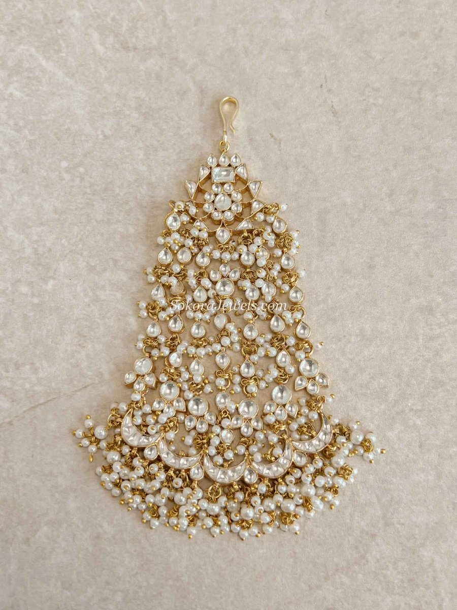 Kundan Mother Of Pearl Jhumar - SOKORA JEWELSKundan Mother Of Pearl Jhumar