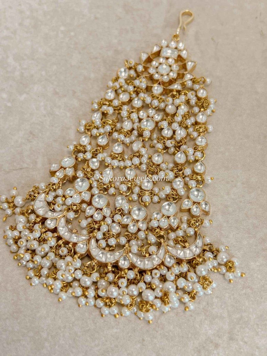 Kundan Mother Of Pearl Jhumar - SOKORA JEWELSKundan Mother Of Pearl Jhumar