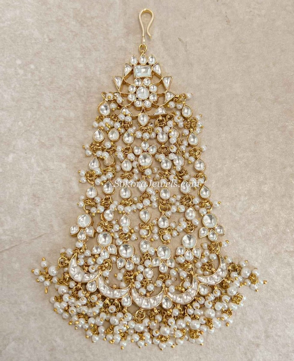 Kundan Mother Of Pearl Jhumar - SOKORA JEWELSKundan Mother Of Pearl Jhumar