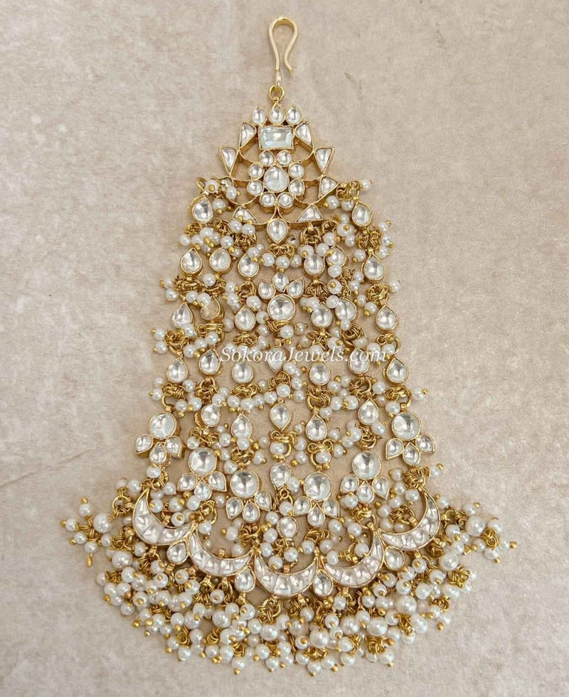 Kundan Mother Of Pearl Jhumar - SOKORA JEWELSKundan Mother Of Pearl Jhumar