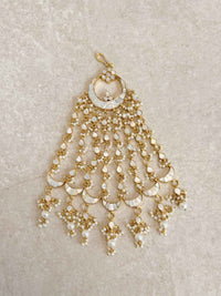 Kundan Mother Of Pearl Large Jhumar - SOKORA JEWELSKundan Mother Of Pearl Large Jhumar