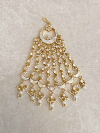 Kundan Mother Of Pearl Large Jhumar - SOKORA JEWELSKundan Mother Of Pearl Large Jhumar