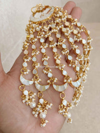Kundan Mother Of Pearl Large Jhumar - SOKORA JEWELSKundan Mother Of Pearl Large Jhumar
