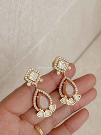 Kundan Peach Choker and Earring set - SOKORA JEWELSKundan Peach Choker and Earring set