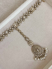 Kundan Pearl Bridal set with Headband - SOKORA JEWELSKundan Pearl Bridal set with Headband